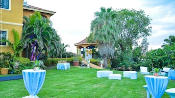 Outdoor banquet area