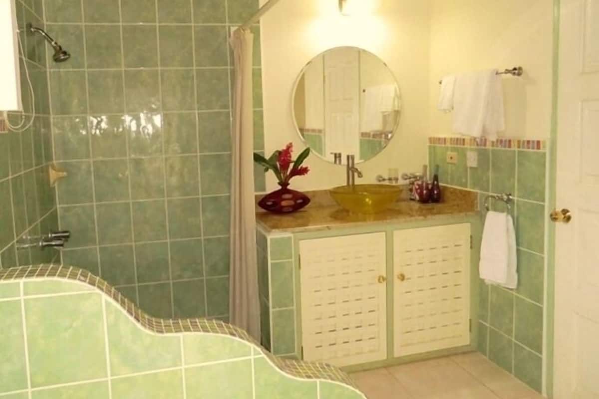 superior room, 1 king bed, terrace, garden view | bathroom | shower, free toiletries, hair dryer, towels