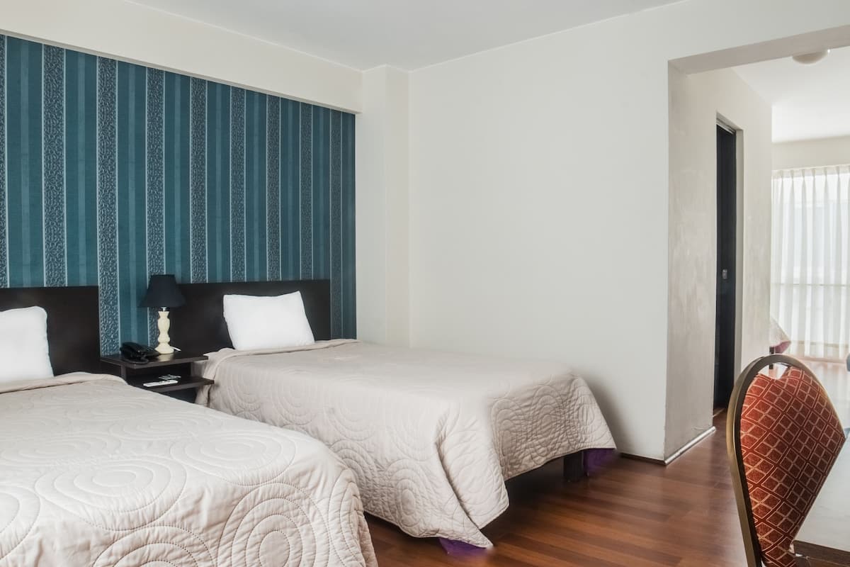 Habitación clásica con 2 camas individuales | Edredón, camas con efecto memoria y caja de seguridad en la habitación