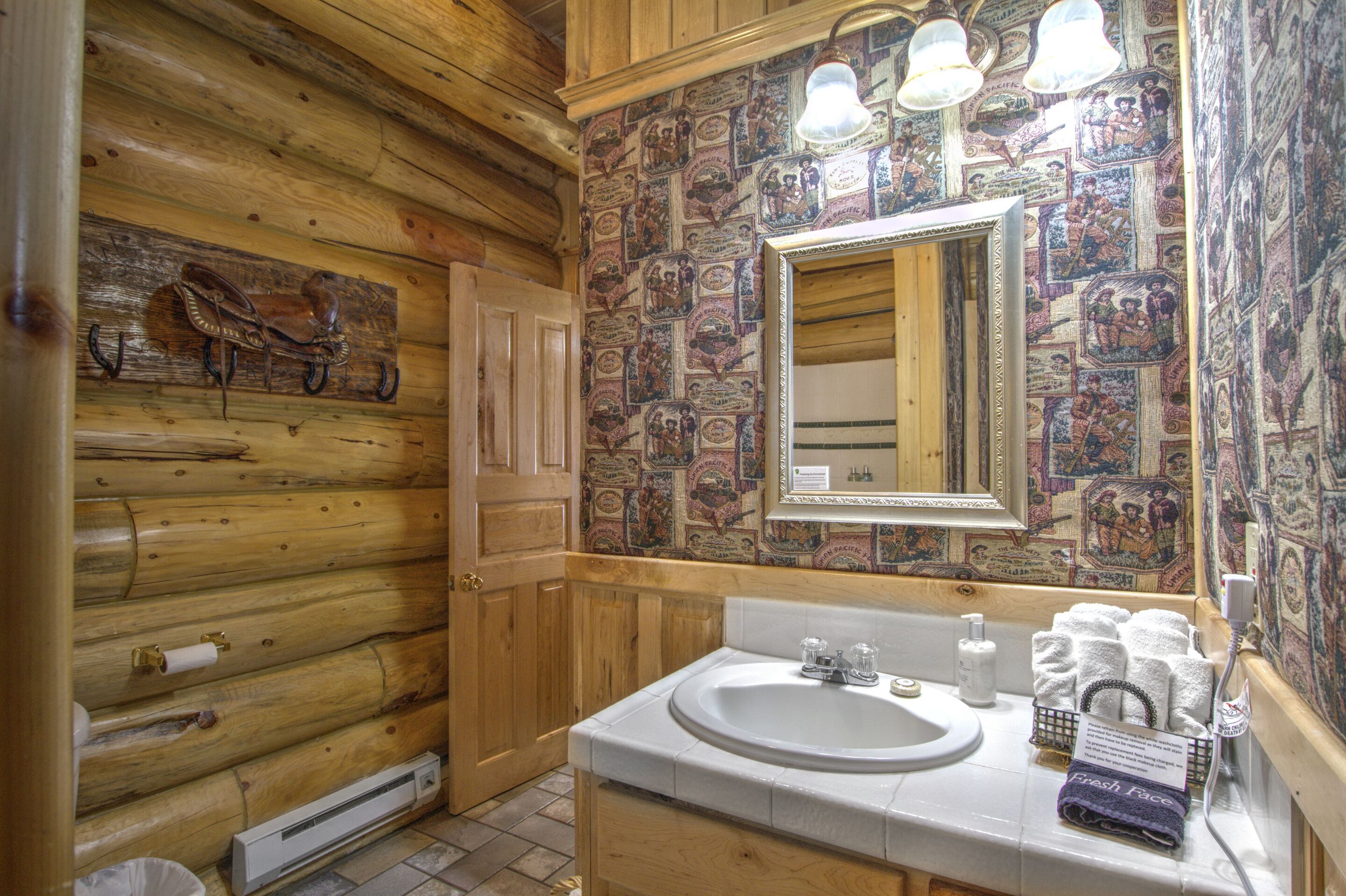 Family Cabin, Private Bathroom (South Fork Series) | Bathroom | Combined shower/tub, free toiletries, hair dryer, towels