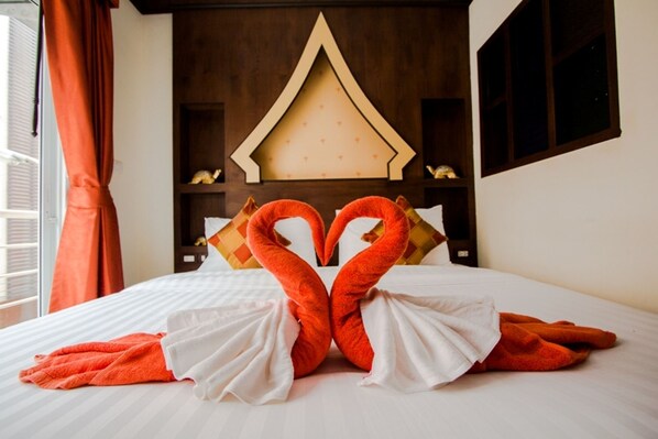 Free minibar items, in-room safe, blackout drapes, rollaway beds
