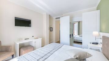 Down duvets, minibar, in-room safe, desk