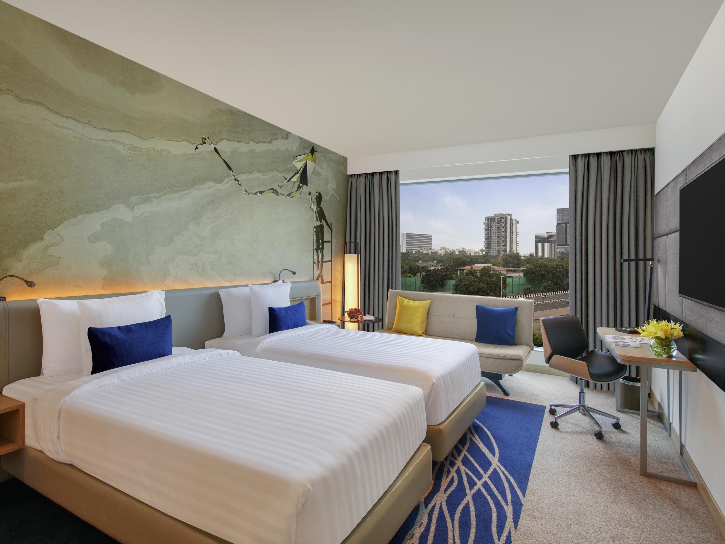 Rom – premier, 2 enkeltsenger, Club Lounge-tilgang, executive-nivå | Sengetøy i egyptisk bomull, sengetøy av topp kvalitet og minibar