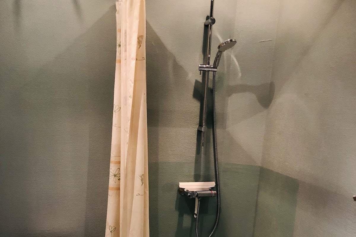 Studio | Kamar mandi | Shower, perlengkapan mandi gratis, pengering rambut, dan handuk