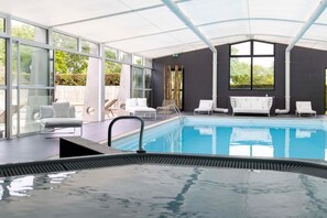 Indoor pool, open 8:00 AM to 11:00 PM, sun loungers