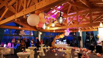 Outdoor banquet area