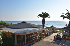 Dinner served, beach views 
