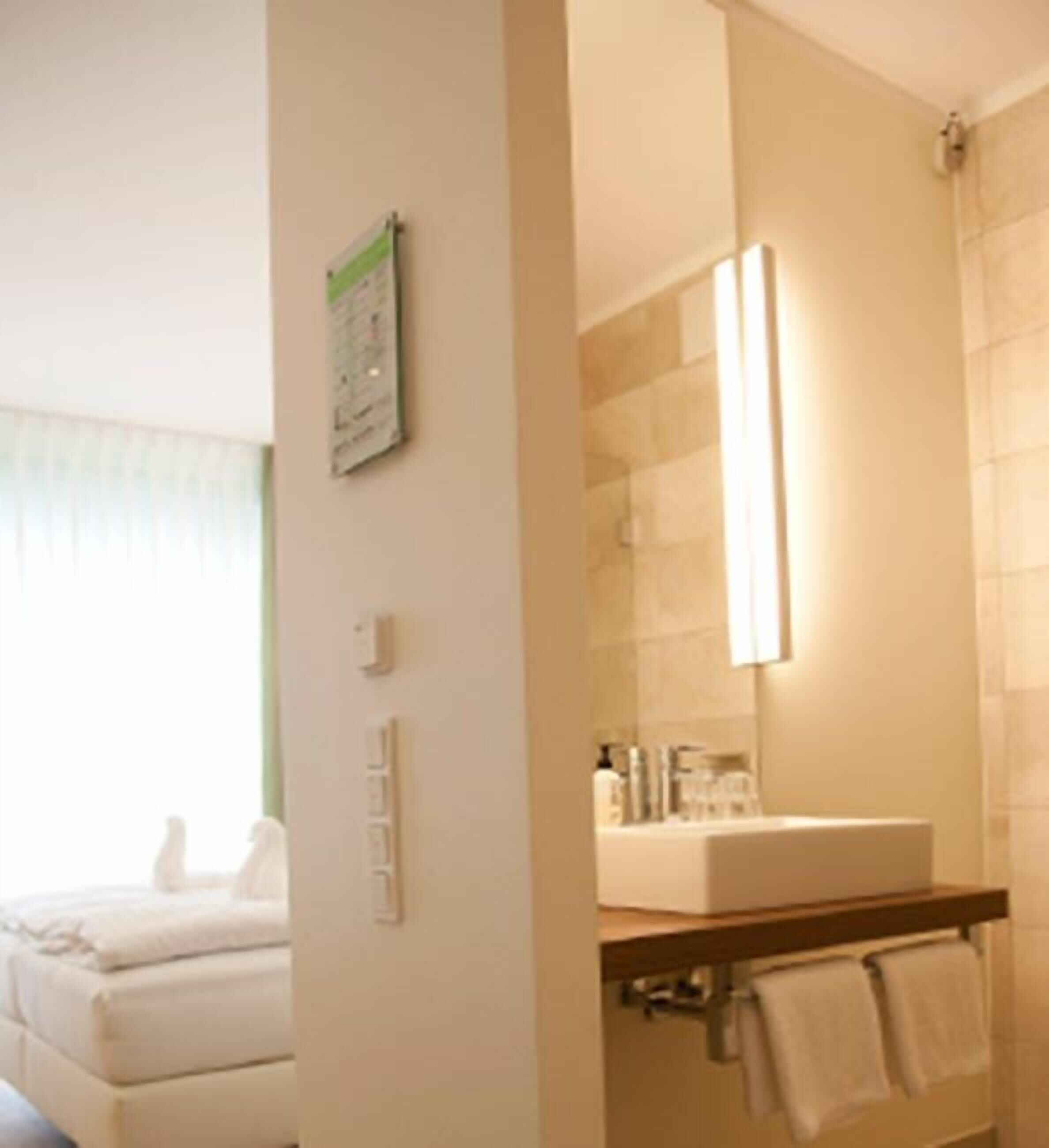 free toiletries, hair dryer, towels