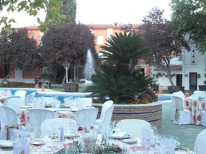 Outdoor banquet area
