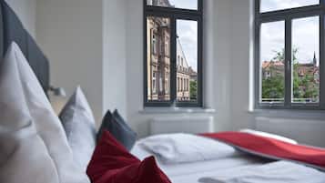 Double Room | Premium bedding, blackout drapes, soundproofing, iron/ironing board