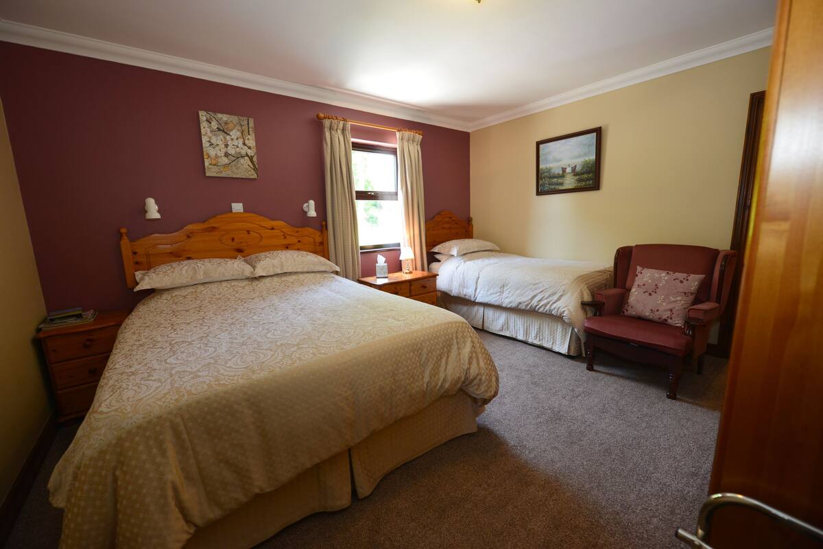 Desk, blackout drapes, iron/ironing board, WiFi (free)