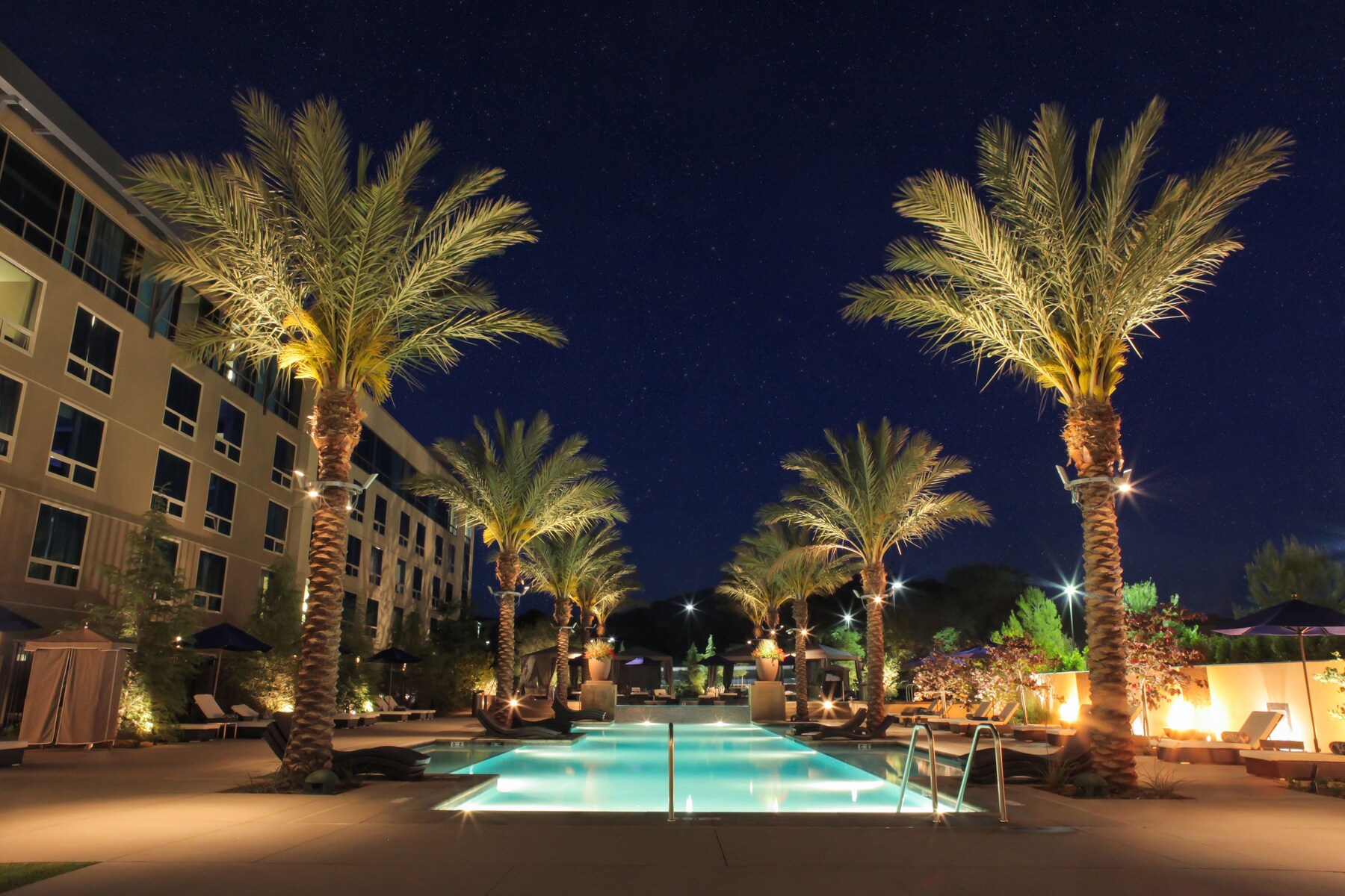 Outdoor pool, open 10:00 AM to 7:00 PM, cabanas (surcharge)