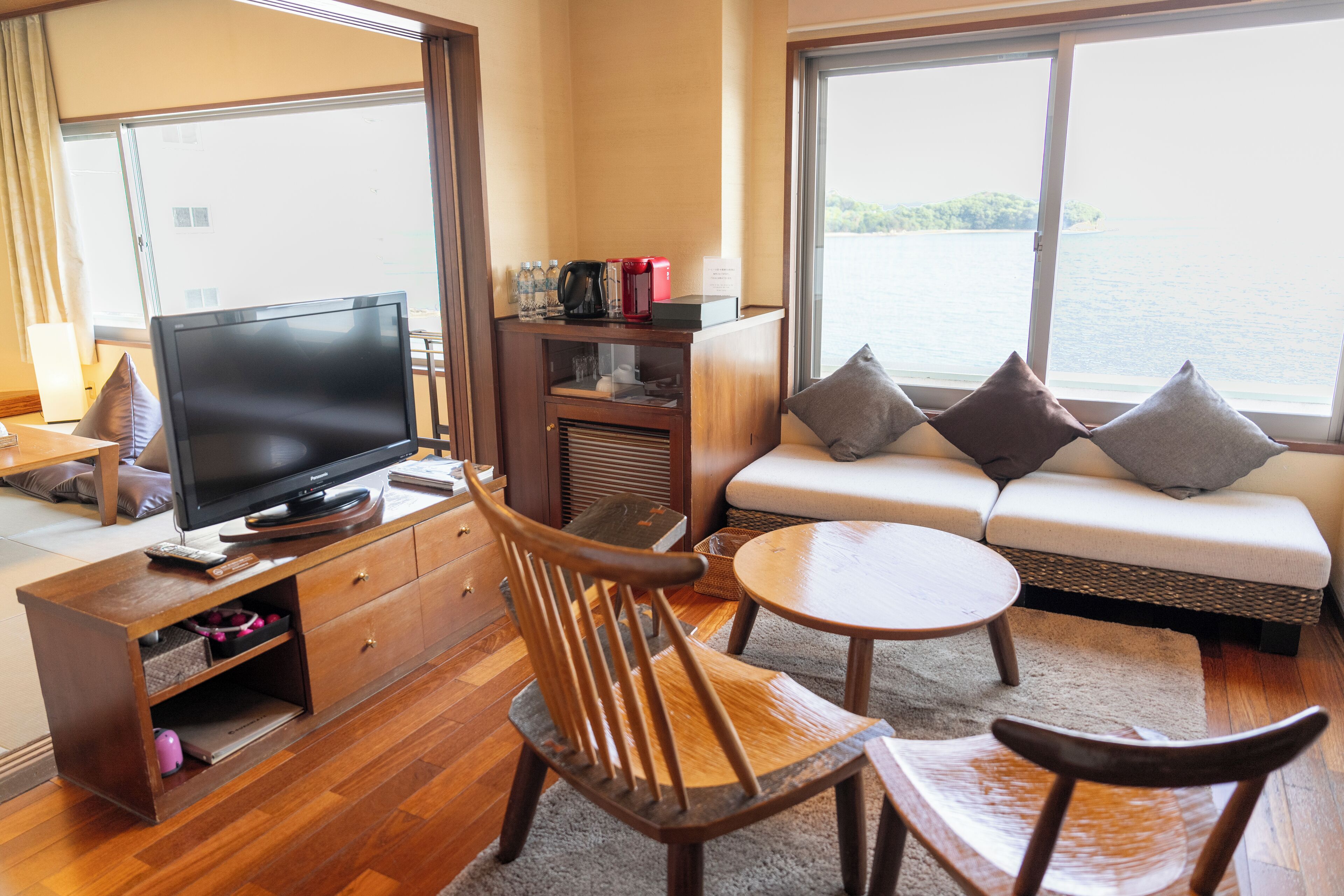 executive room with open air bath, angel road & sea view, typea  | in-room safe, desk, free wifi, bed sheets