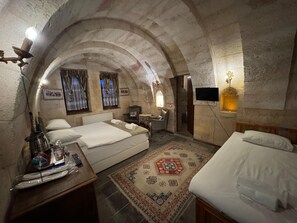 Standard Triple Room | Premium bedding, blackout drapes, soundproofing, iron/ironing board - Cave Art Hotel Cappadocia (Ürgüp)