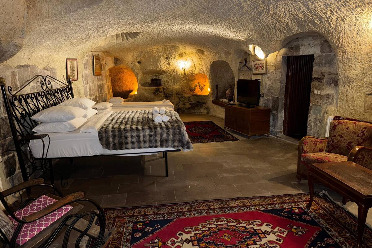 King Cave Room | Premium bedding, blackout drapes, soundproofing, iron/ironing board