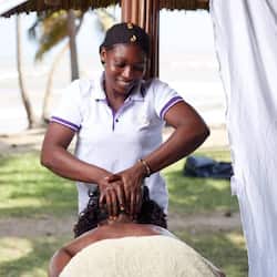 Deep-tissue massages, massages on the beach, manicures and pedicures