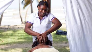 Deep-tissue massages, beach massages, manicures and pedicures, massages