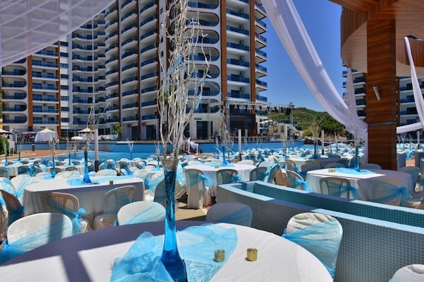 Outdoor banquet area