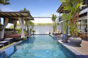 奢华别墅, 4 间卧室, 私人游泳池, 部分海景 | 客房景观