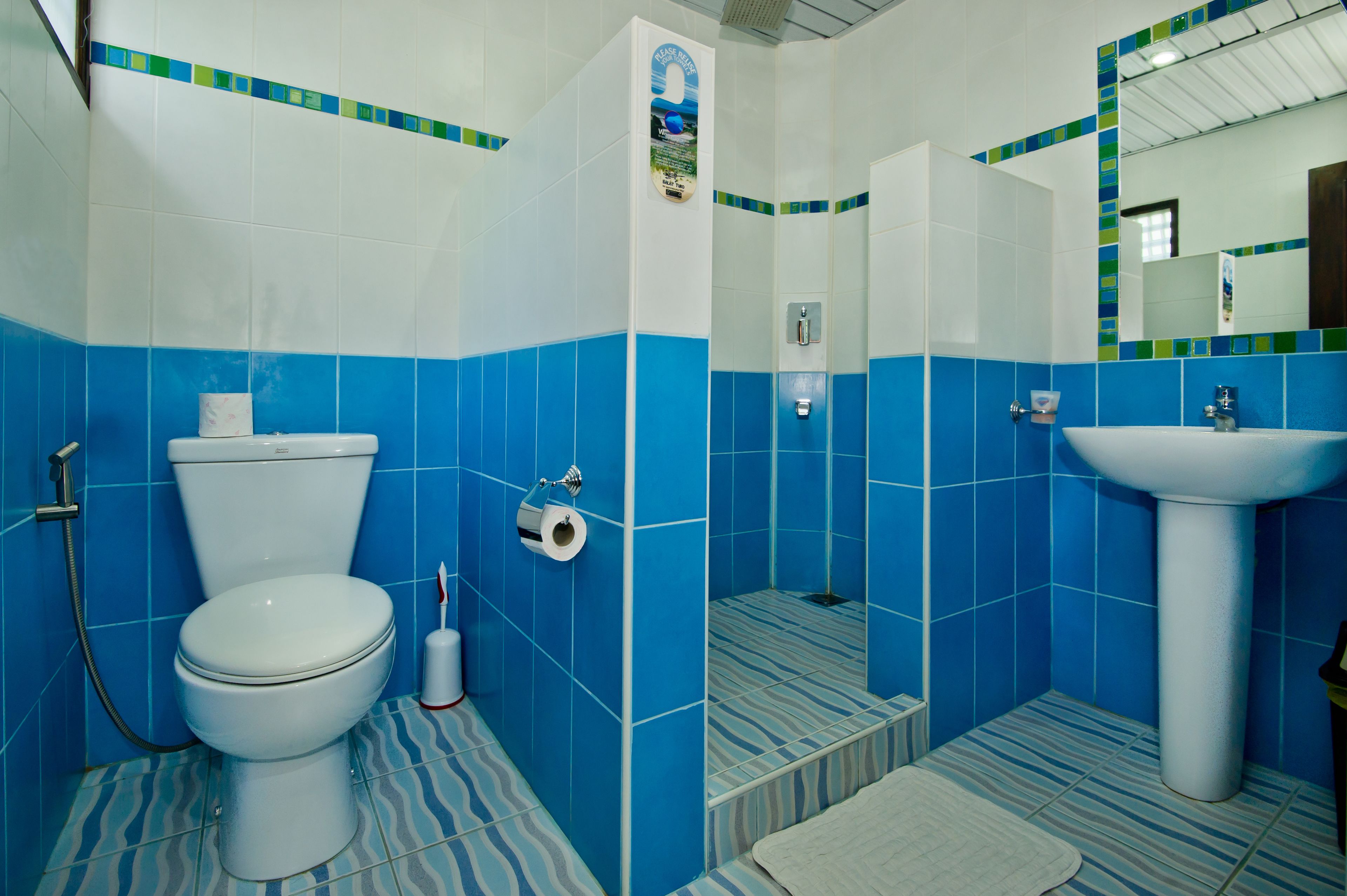 shower, rainfall showerhead, slippers, towels