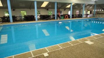 Indoor pool, open 7:00 AM to 9:00 PM, sun loungers