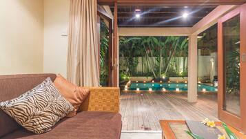 Villa, 1 chambre, piscine privée | Salle de séjour
