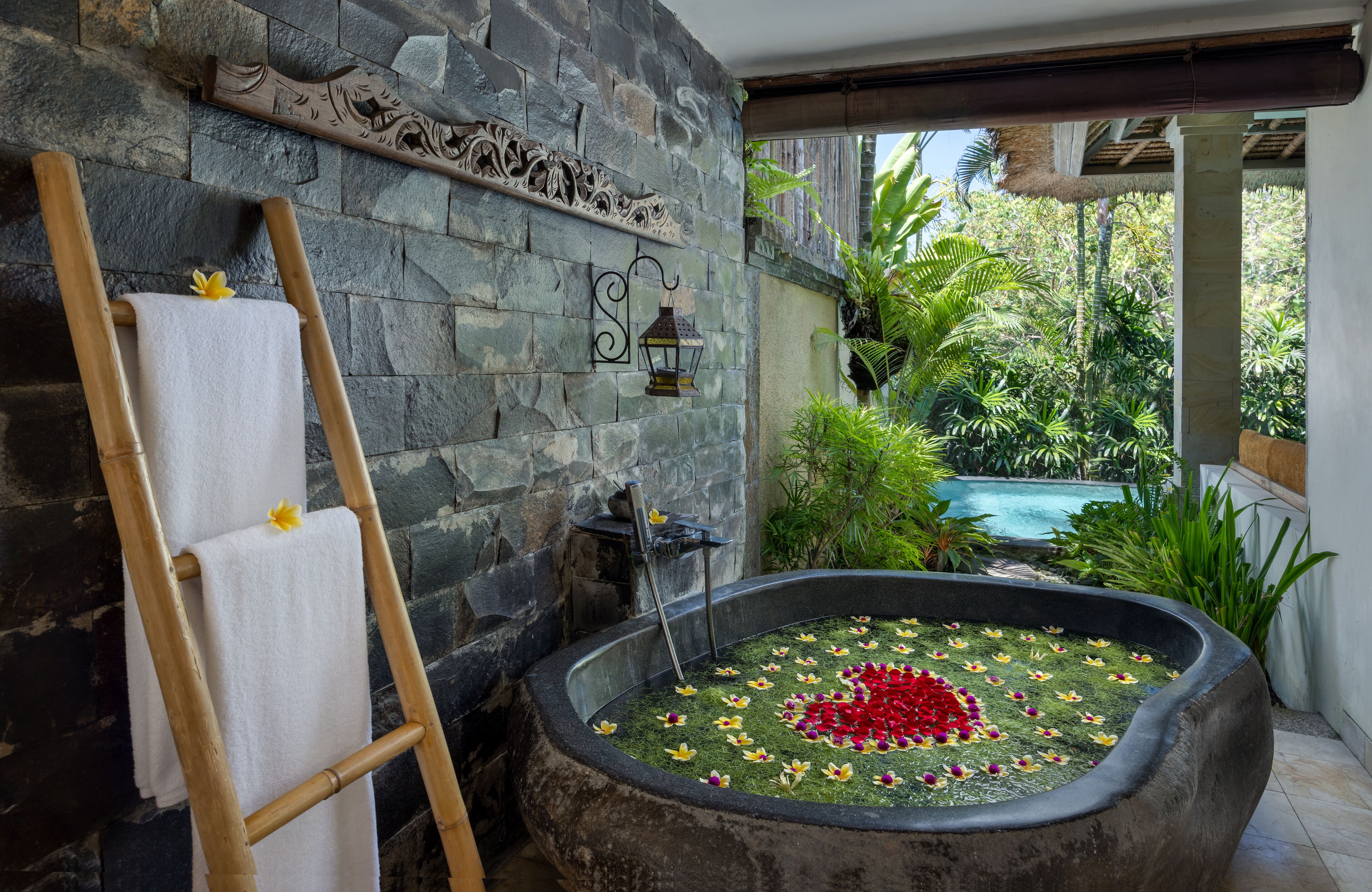 One Bedroom Pool Villa | Bathroom | Separate bathtub and shower, free toiletries, hair dryer, slippers