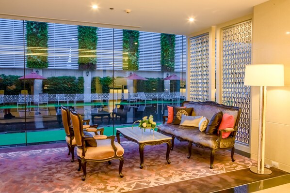 Sittområde i lobbyn