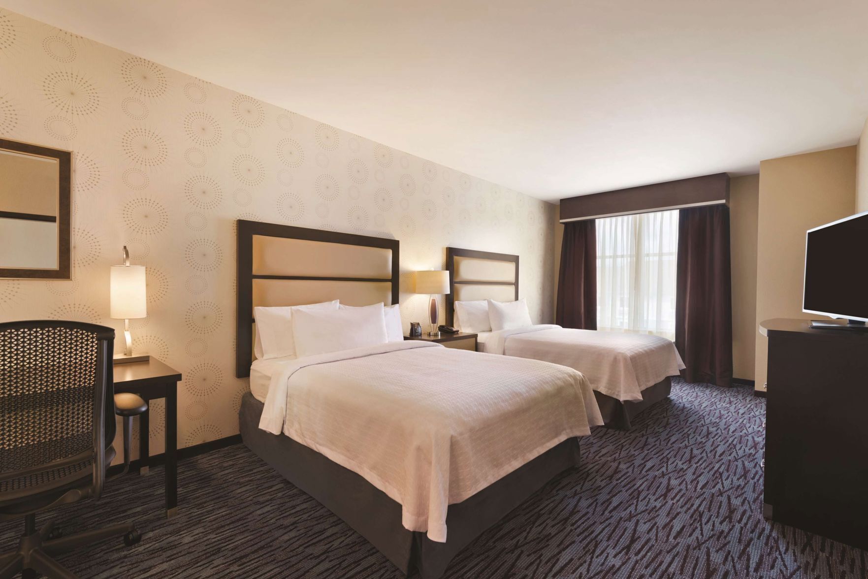 Desk, blackout drapes, iron/ironing board, free WiFi