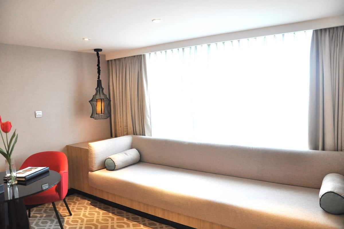 Down duvets, minibar, in-room safe, desk