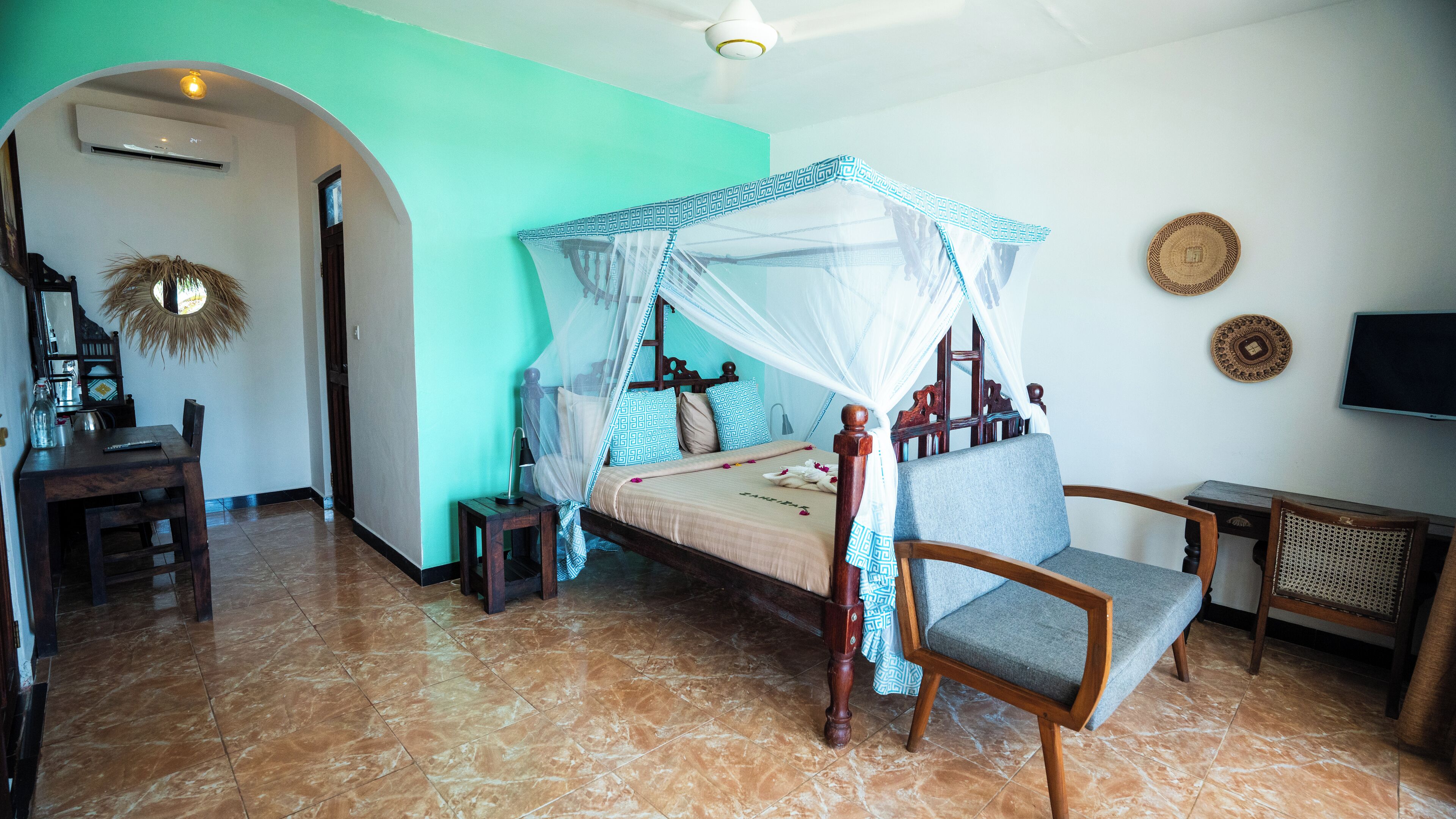 Family Room Ocean View | Down duvets, memory-foam beds, in-room safe, desk