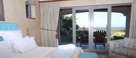 Luxury-Doppel- oder -Zweibettzimmer, 1 Schlafzimmer, Terrasse, Meerblick