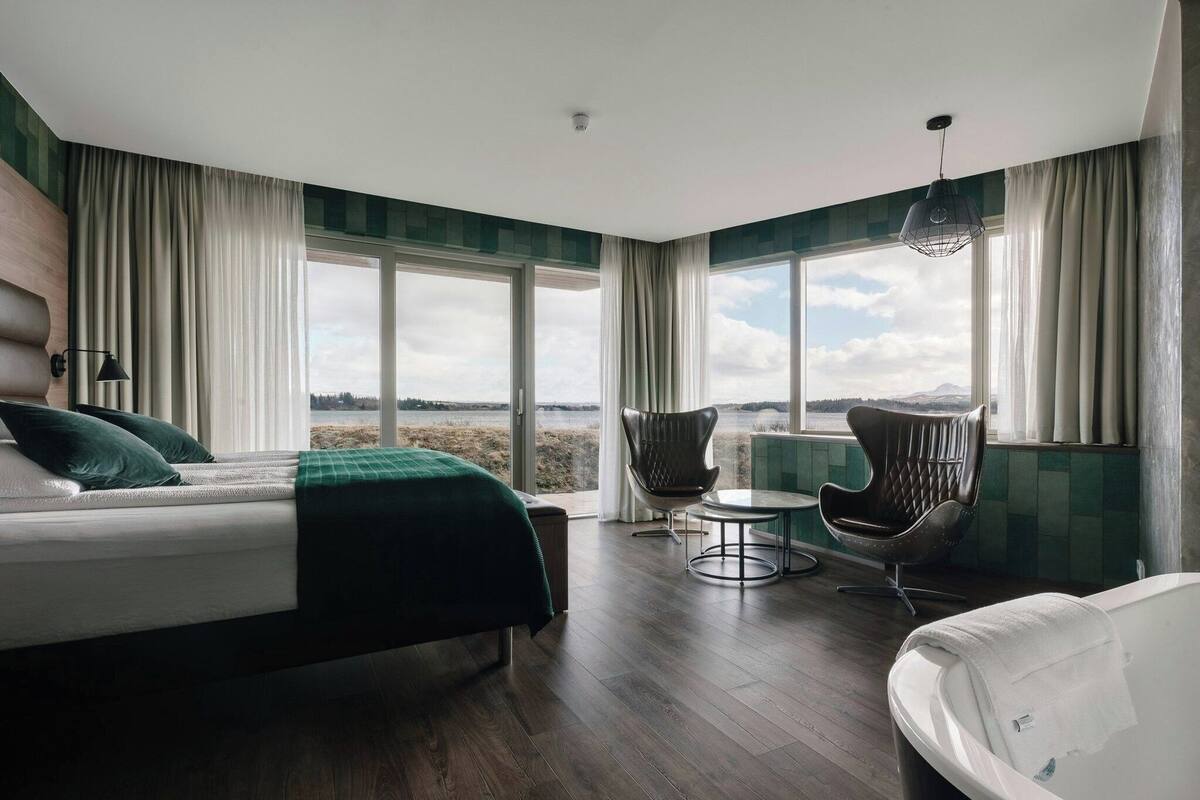 Panorama-suite - søudsigt - hjørneværelse | Skrivebord, arbejdsområde til bærbare computere, mørklægningsgardiner