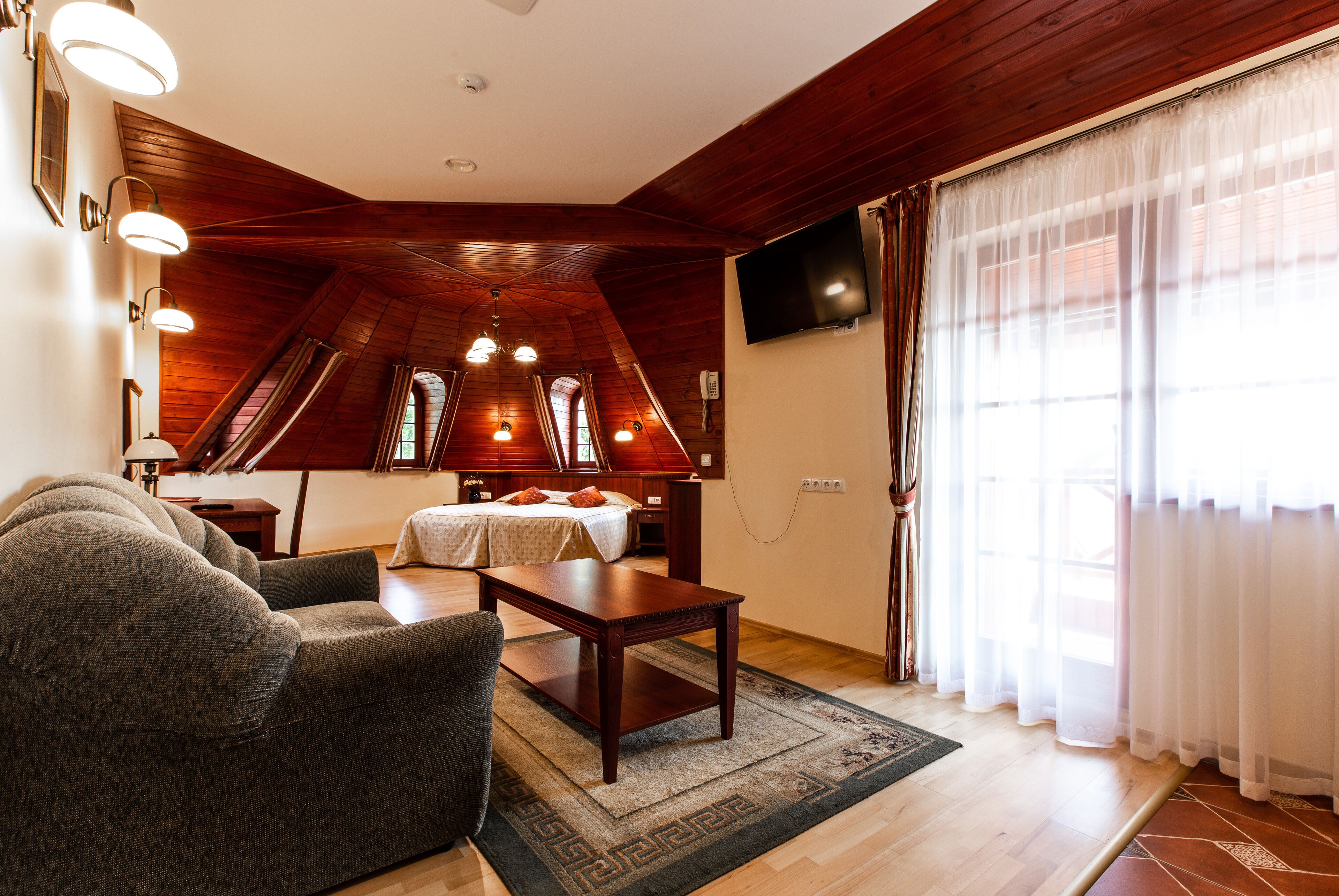 luxury apartment | in-room safe, desk, laptop workspace, soundproofing