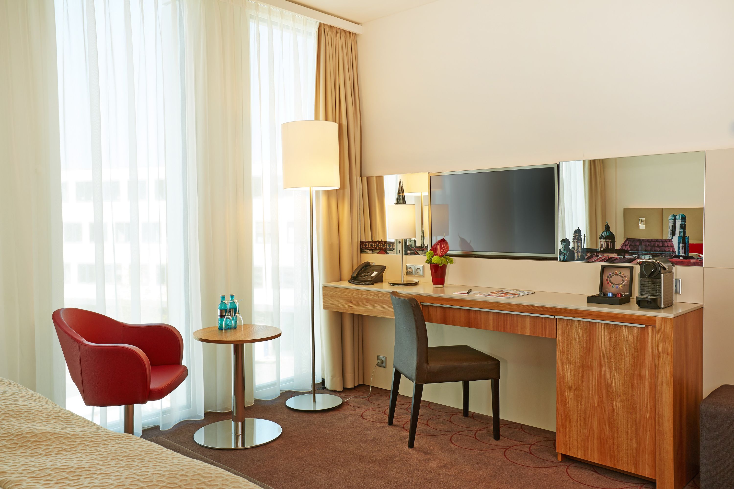 in-room safe, desk, laptop workspace, soundproofing