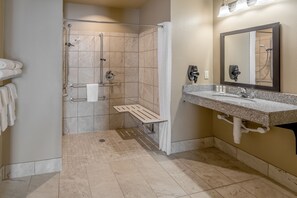 Standard Room, 2 Queen Beds, Accessible | Accessible bathroom