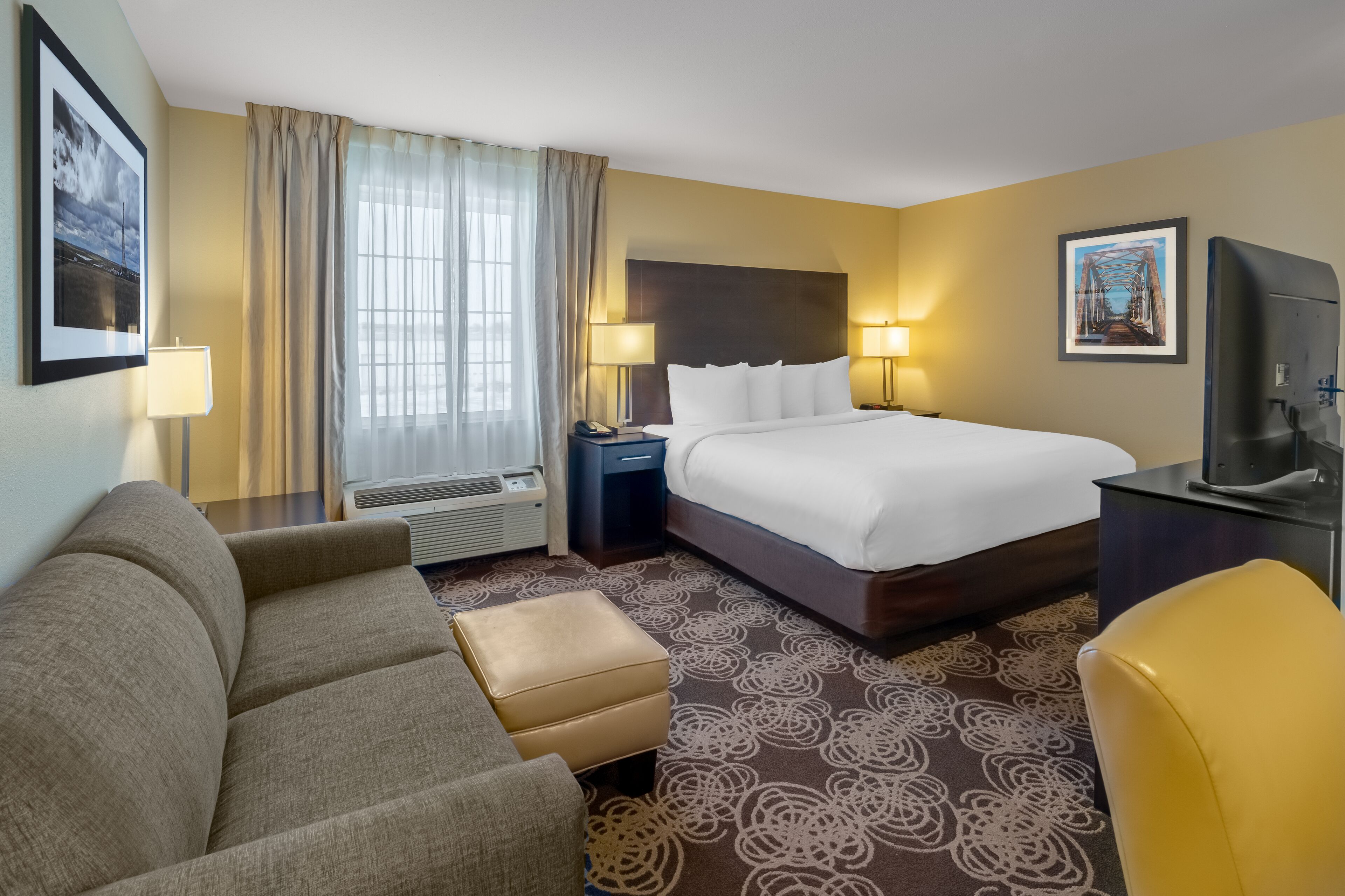 standard studio, 1 king bed with sofa bed | premium bedding, in-room safe, desk, iron/ironing board