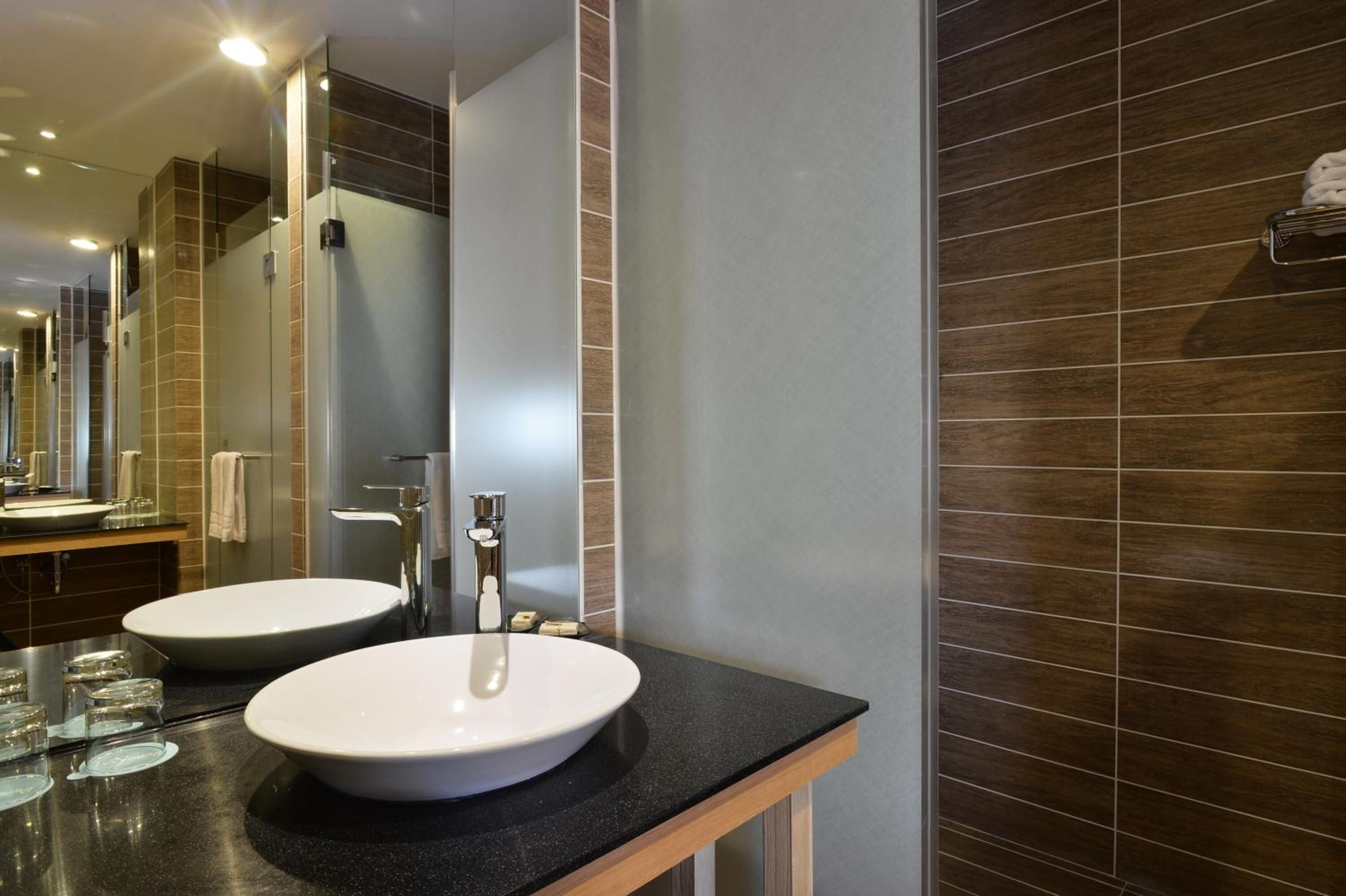Elite Twin Room, 2 Single Beds | Bathroom | Shower, hair dryer, towels, shampoo