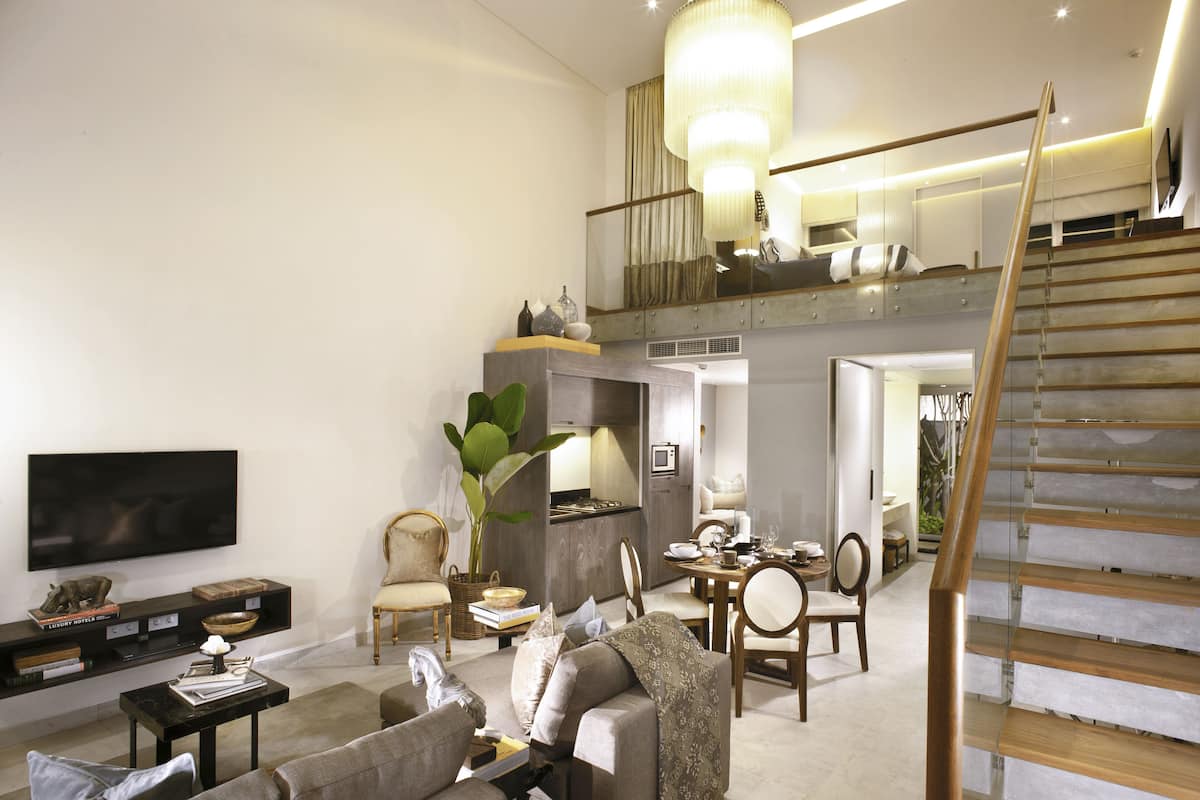 Villa, 1 Bedroom, Private Pool | Living area | 50-inch flat-screen TV with satellite channels, LCD TV