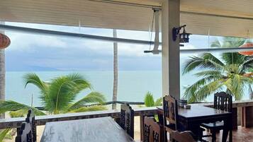 On the beach, white sand