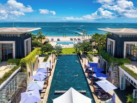 2 outdoor pools, open 6:00 AM to 7:00 PM, free cabanas, pool umbrellas