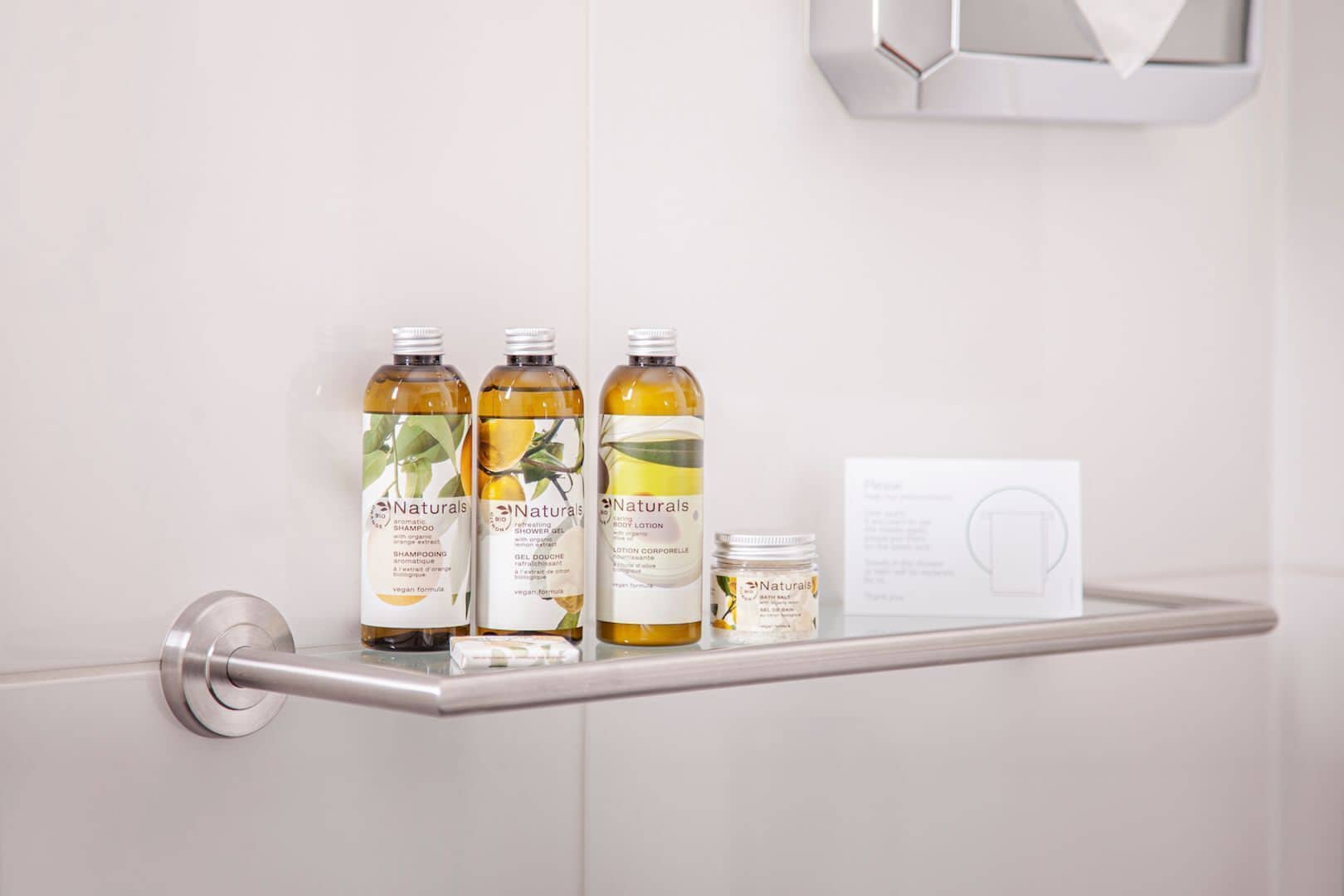 shower, free toiletries, hair dryer, slippers