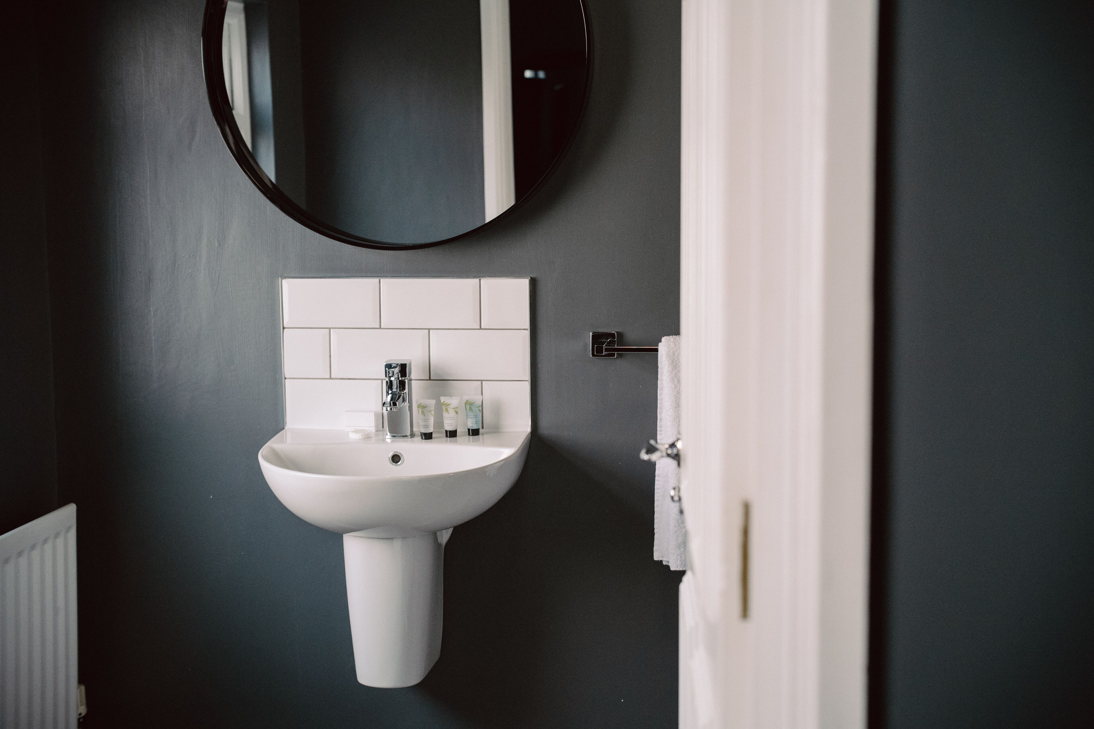 free toiletries, hair dryer, towels