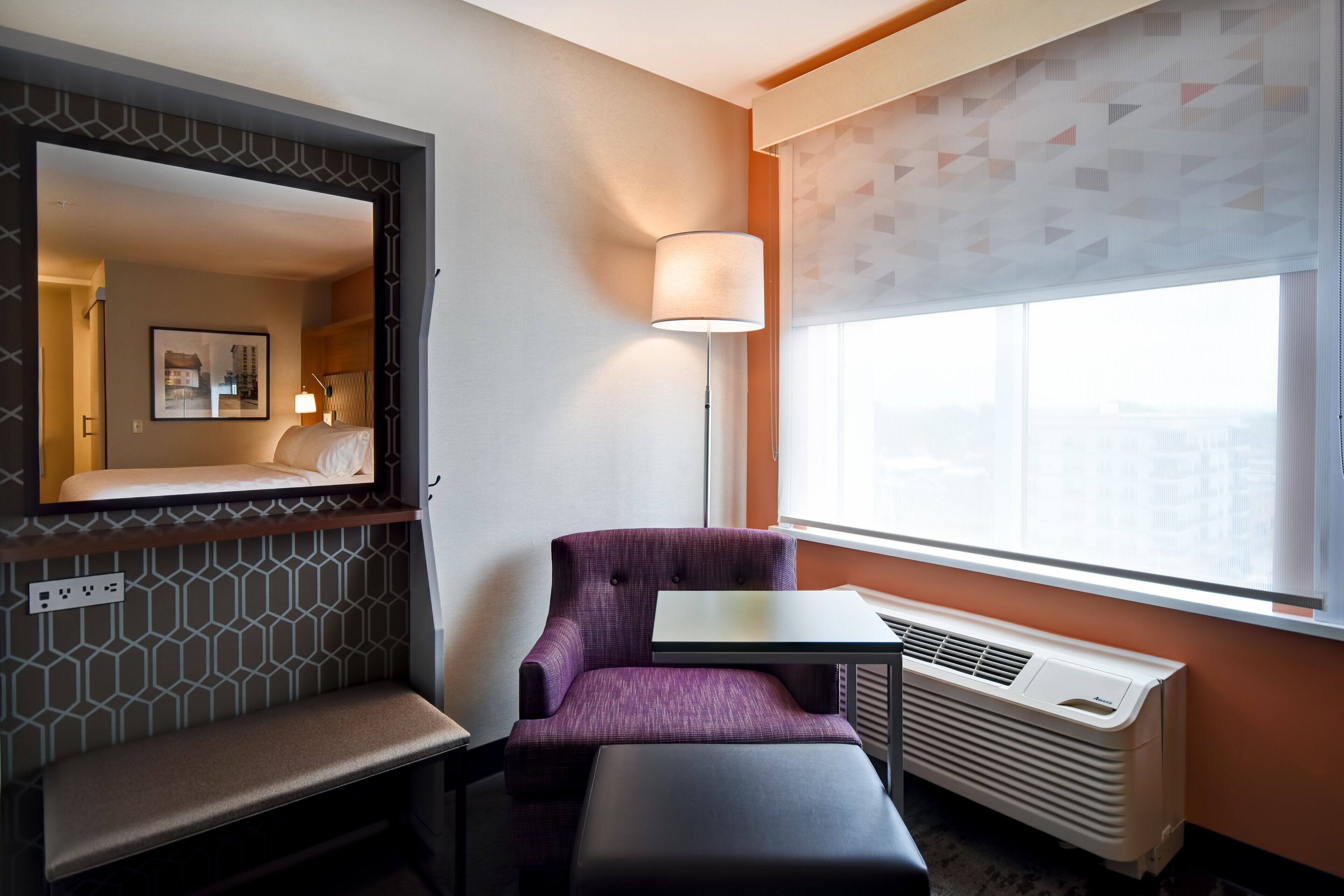 desk, blackout curtains, iron/ironing board, free wifi