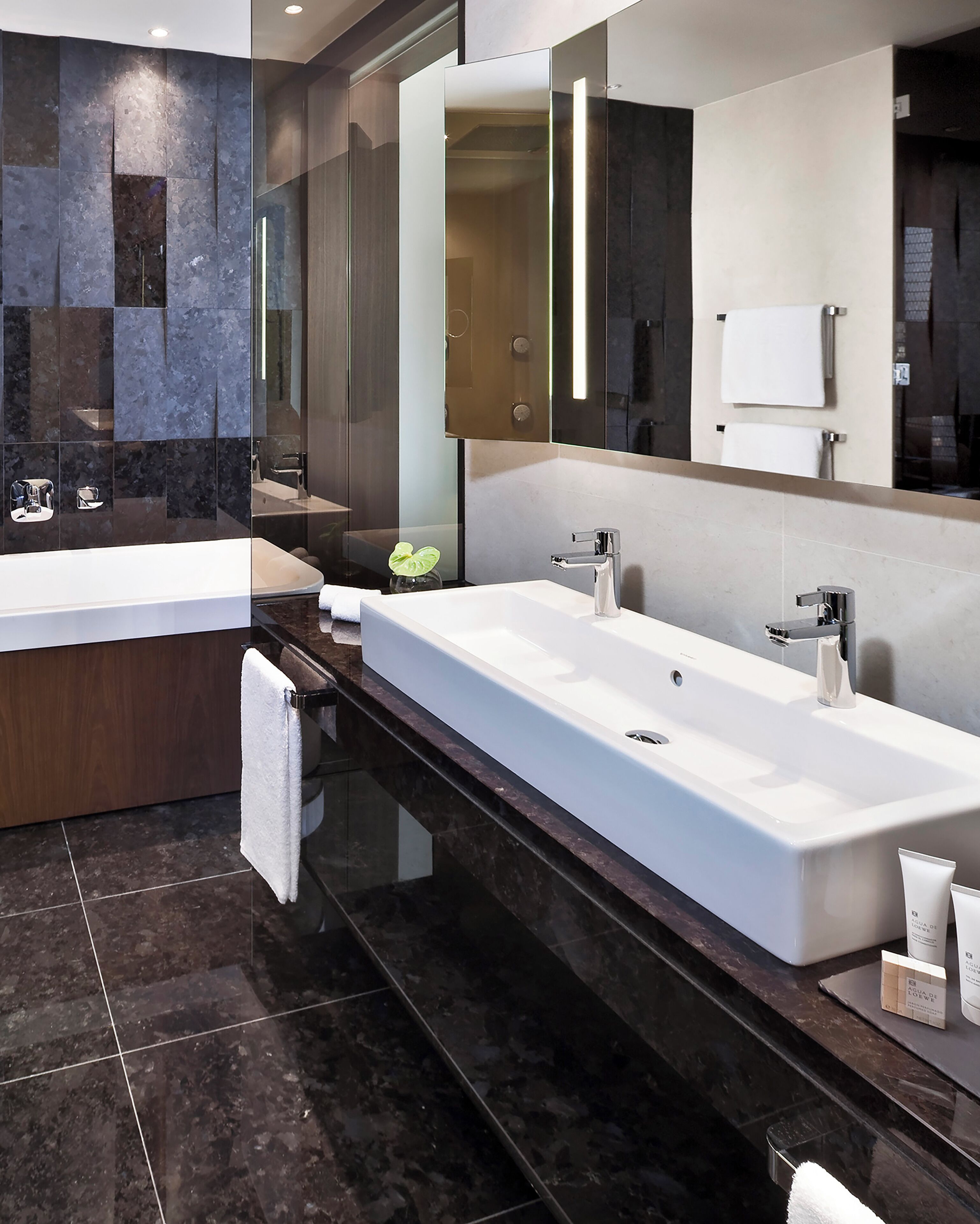 master suite the level | bathroom | free toiletries, hair dryer, towels, soap