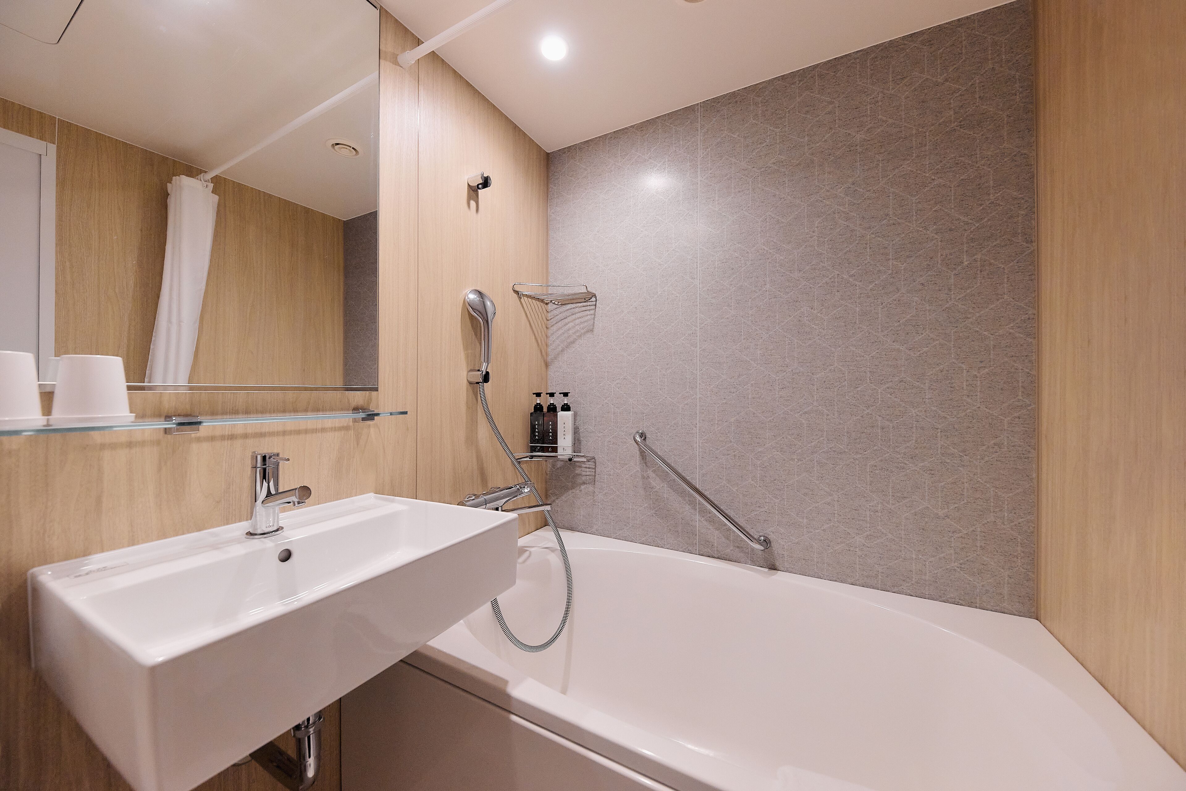 [large twin] 39 square meters | bathroom | combined shower/bathtub, free toiletries, hair dryer, slippers