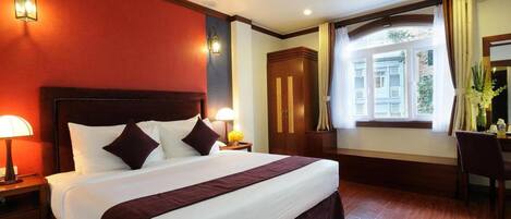 Minibar, in-room safe, desk, blackout curtains