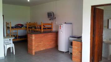 Fridge, stovetop, cookware/dishes/utensils