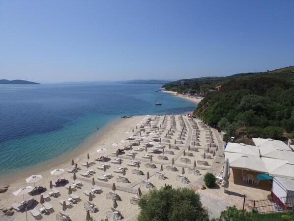 Private beach nearby, sun loungers, beach umbrellas, beach towels