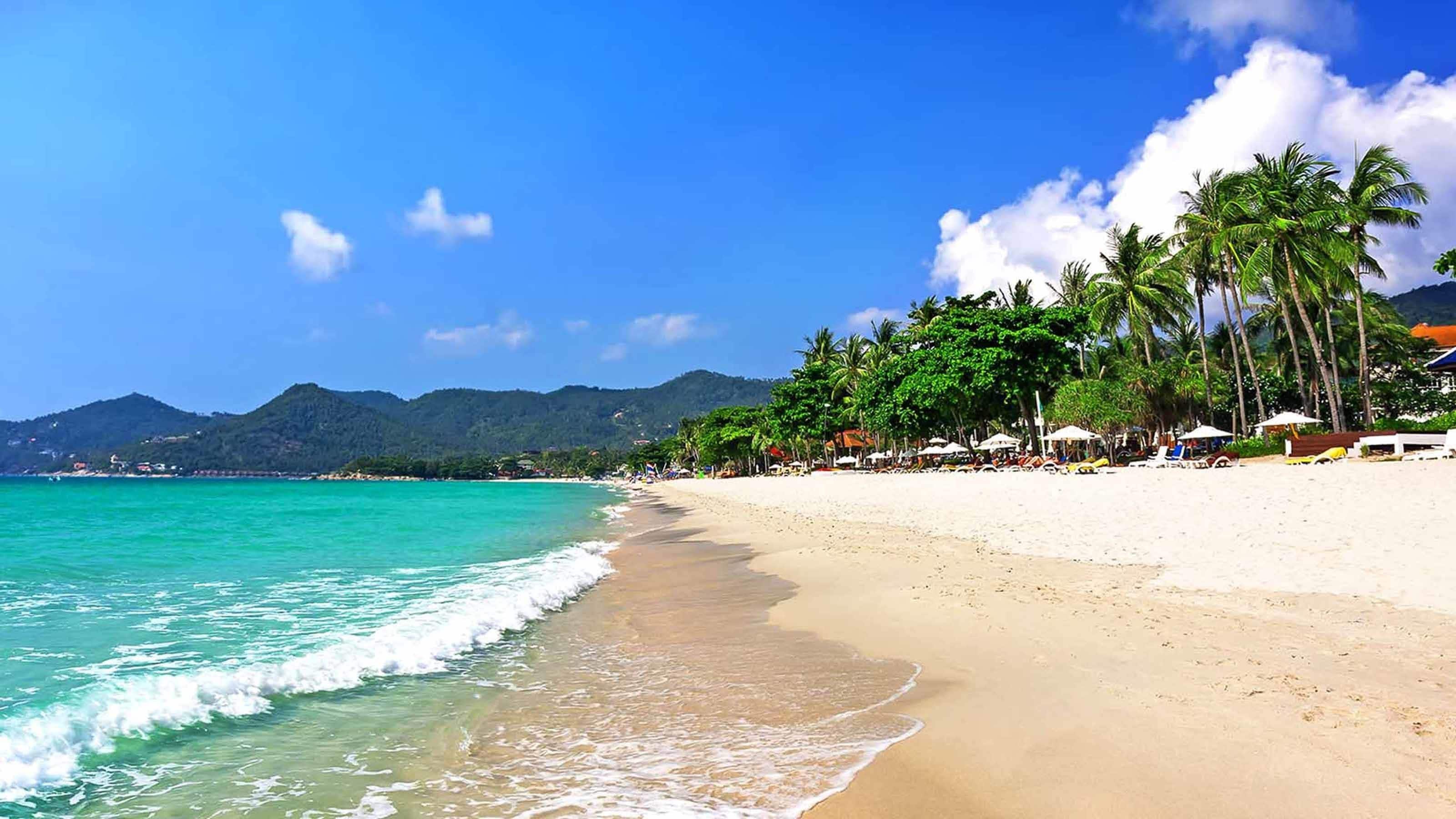 beach nearby, white sand